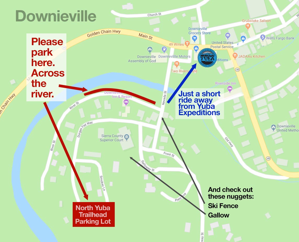 Downieville Parking Map