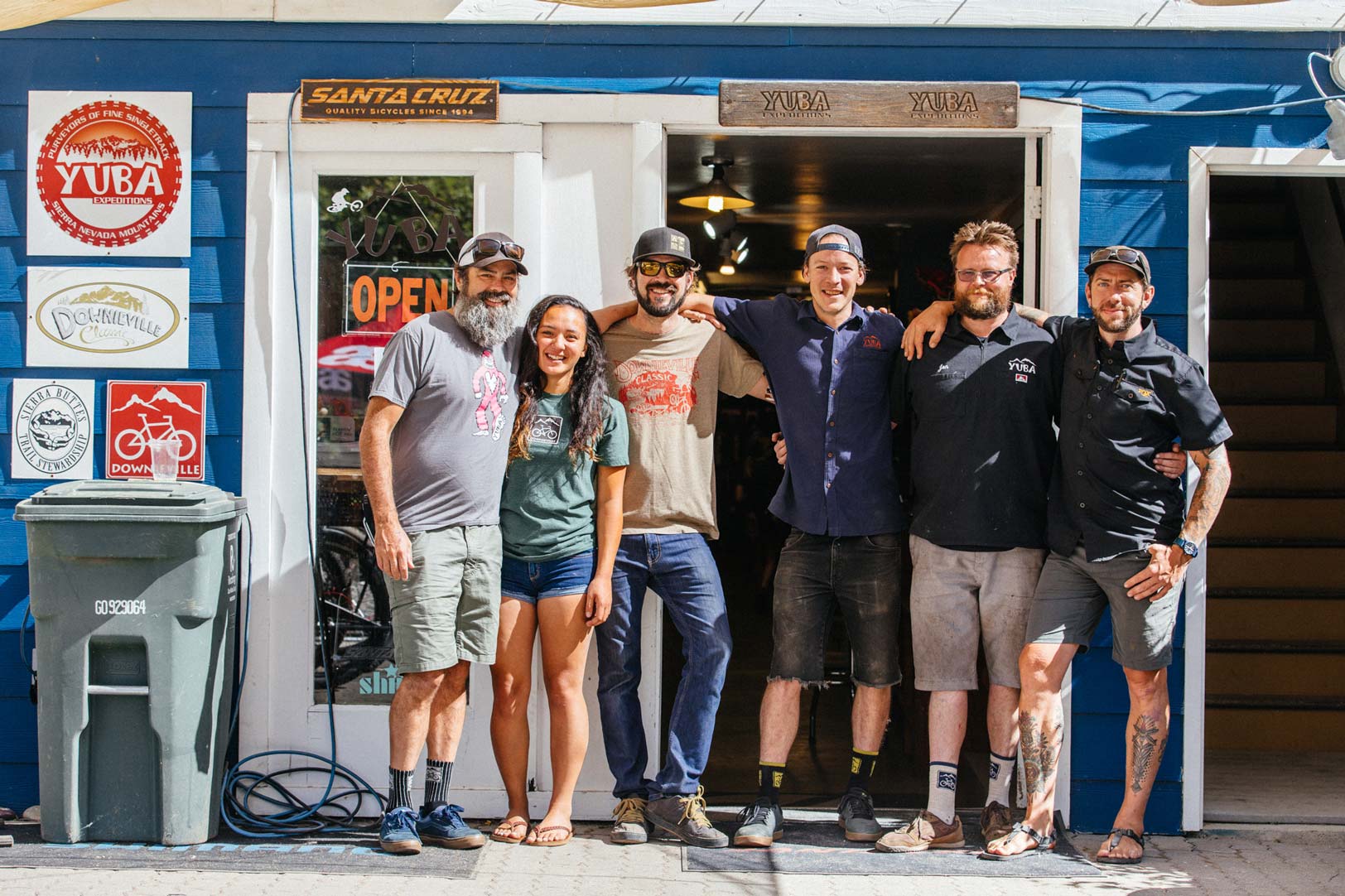 Yuba Expeditions Staff in front of shop